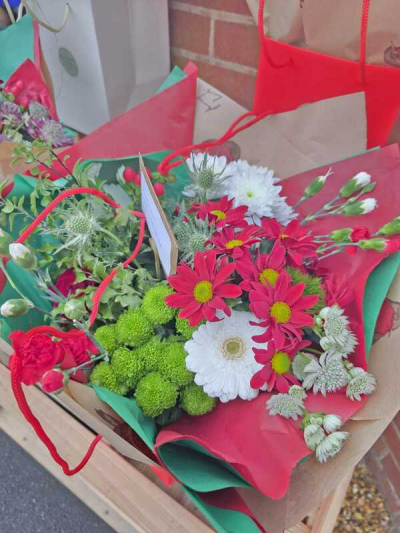 Colour Pop - Created by The Florist of Bere, this elegant yellow and blue bouquet brings together roses, gerberas and irises in a stunning display of colour and texture.
